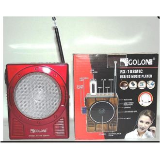 Trade Shop Trade Shop - Golon Rx-188 Mic Radio Am Fm Port&aacute;til Con Sd Usb Ponente De Entrada Led Karaoke