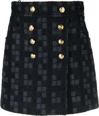 Gucci Tweed Minirok - Dames - Korte rokken - Zwart - M - Tweed - Rokken