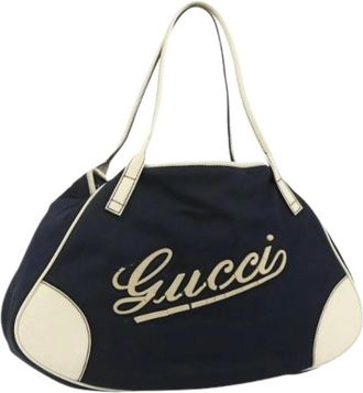Gucci Pre-owned Shoulder Bags, female, Blue, Size: ONE SIZE Pre-owned Vintage Tote Bag
