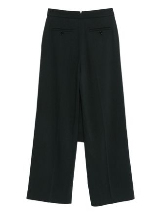 Ami Layered Wool Trousers - Black