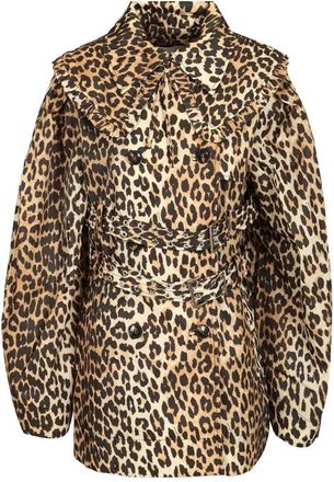 Ganni Duchesse Nylon Korte Trenchcoat - Dames - Trenchcoats - Veelkleurig - 2XS - Nylon - Jassen