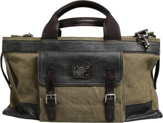 Dolce & Gabbana Military Green Two Tone Tote Duffel Shoulder Borse Mens Bag