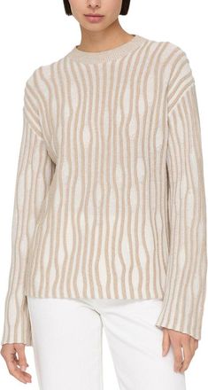 Lafayette 148 New York Textured Stitch Drop Shoulder Cashmere & Silk-Blend Top