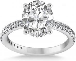 Allurez Diamond Oval-Set Engagement Ring Palladium (3.36ct)