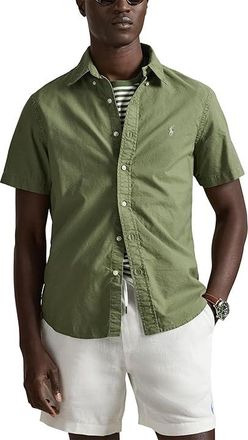 Polo Ralph Lauren Classic Fit Garment-Dyed Oxford Shirt Mens Clothing Garden Trail : 2XL, Cotton