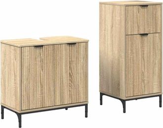 vidaXL Juego de muebles de baño con cajón 2 pcs Roble Sonoma vidaXL