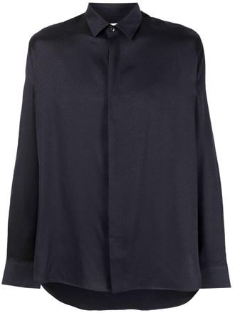 Saint Laurent silk-wool shirt - men - Wool - 42 - Blue