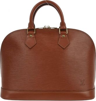 Louis Vuitton Alma Handbag Epi Leather Brown Leather Handbag (Pre-Owned)