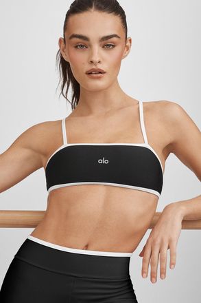 Alo | Airlift Charger Bra in Black/White, Size: Medium