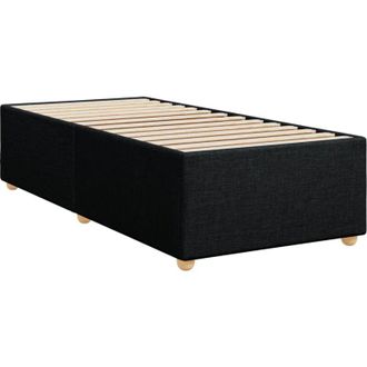 vidaXL Estructura De Cama Sin Colch&oacute;n Tela Negro 90x200 Cm Vidaxl