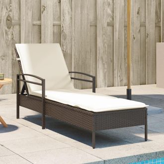 vidaXL Vidaxl - Tumbona Con Coj&iacute;n Rat&aacute;n Sint&eacute;tico Marr&oacute;n 63x200x81 Cm