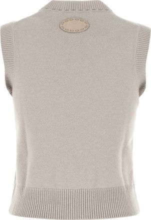 Fendi Womens Cashmere Vest Gray T-shirts