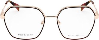 Rag & Bone Ladies Red Rectangular Eyeglass Frames RNB3072/G