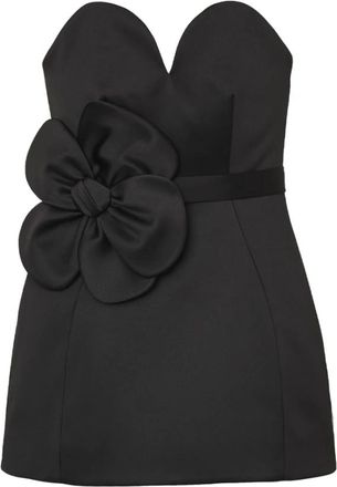Marc Jacobs Satin Daisy Riem Jurk - Dames - Feestkleedjes - Zwart - XS - Polyester - Kleedjes