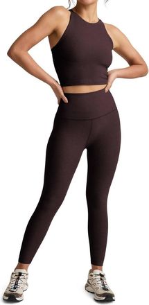 Beyond Yoga Spacedye Refocus Cropped Tank In Dark Chocolate Heather