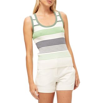 Trina Turk Paolini Striped Knit Tank in Whitewash/ink at Nordstrom, Size X-Large