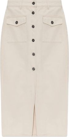 Self Portrait cotton skirt - women - Cotton/Polyester/Cotton - 12 - White