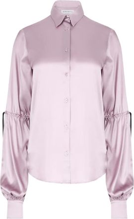 Nina Ricci Satijnen blouse met strik - Roze