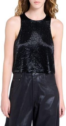 TWP Bugle Bead Crop Tank in Black at Nordstrom Rack, Size X-Small