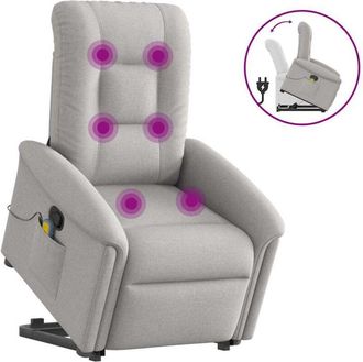 vidaXL Vidaxl - Sill&oacute;n De Masaje Reclinable De Pie De Tela Gris Nube