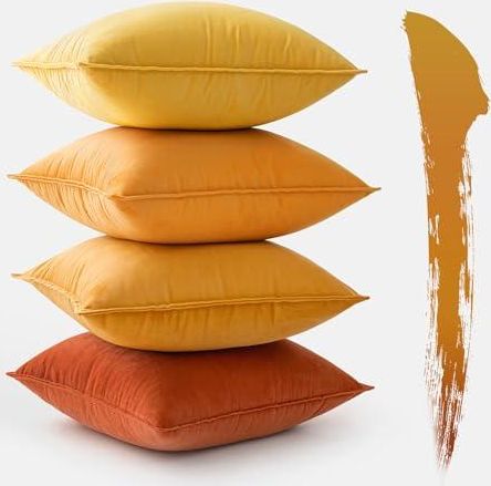 Lot De 4 Housses De Coussin Velours Côtelé – 40×40 Cm – Gris – Neuves