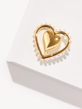 Talbots Romantic Heart Brooch - Gold - 001 Talbots