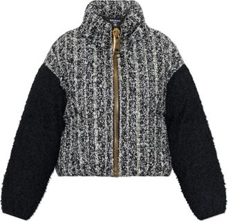 Balmain Gewatteerde Tweekleurige Tweed Jas - Dames - Blazers - Zwart - M - Tweed - Jassen