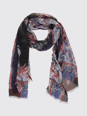 Etro Sciarpa in modal e cashmere con iconica stampa Paisley e fondo sfrangiato