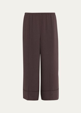 Theory Crop Pintuck Wide-Leg Pants