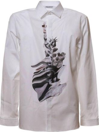 Neil Barrett White Cotton Dress Mens Shirt