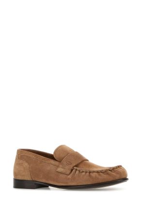 Jimmy Choo London Womens Camel Suede Ellis Loafers Toffee Mocassini