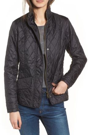 Barbour Flyweight Quilted Jacket in Black at Nordstrom, Size 10 Us