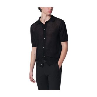 Tagliatore Short Sleeve Shirts, male, Black, Size: XL Polo Camicia