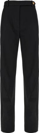 Versace Dames, Broeken, Zwart, Maat: S Gabardine