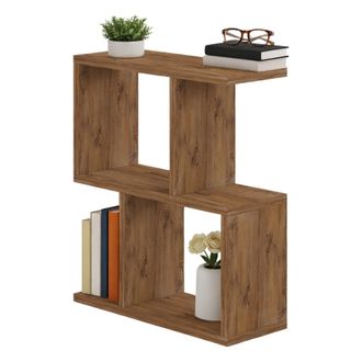 Dmora Mesa De Centro Lauriano, 2 Compartimentos, Rectangular, Tono Roble Oscuro, 45x17x51h Cm Marr&oacute;n Roble Oscuro
