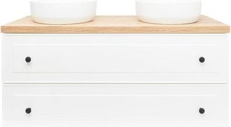 Puma Mobile bagno bianco e legno chiaro Natural Forli 120x45x46 cm bianco (FORLI120BID) - Naturel