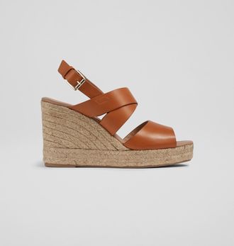 L.k. Bennett Womens Solice Casual Sandals, Tan Leather - Size UK 7