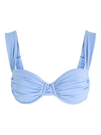 Faithfull The Brand Sol gathered bikini top - Blue