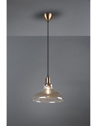 Reality Suspensi&oacute;n 1x E27 Aldo Lat&oacute;n Vidrio &Aacute;mbar &Oslash;28 Cm Trio Iluminaci&oacute;n