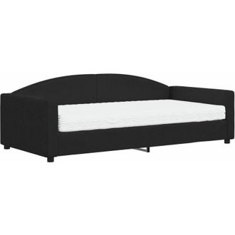 vidaXL Sof&aacute; Cama Con Colch&oacute;n Tela Negro 100x200 Cm Vidaxl