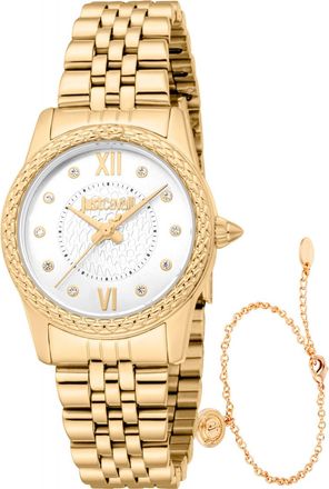 Just Cavalli Womens JC1L360M0055 Ladies Sublime Animalier Watch and Bracelet Gift Set - Gold - One Size