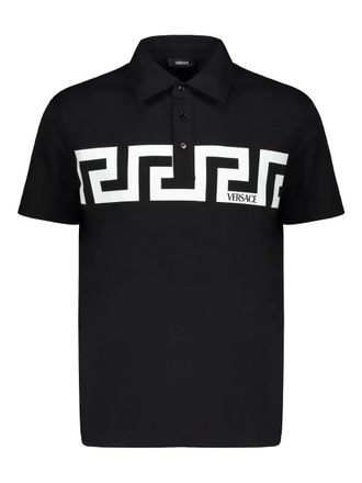 Versace short sleeve cotton polo shirt - men - Cotton - S - Black