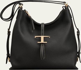 Tod's T Timeless Grain Leather Shoulder Bag