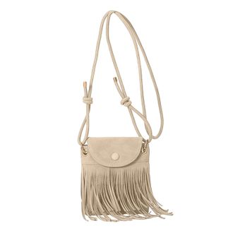 Generic Womens Fringe Crossbody Bag Fashion Casual Small Messenger Bag Hobo Crossbody Tassel Shoulder Bags PU Leather Cell Phone Wallet Purses (White)