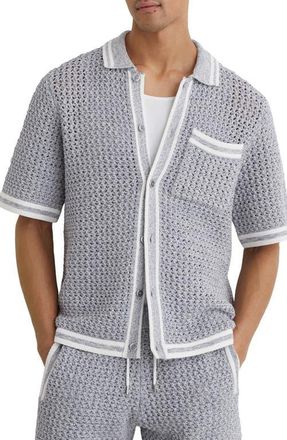 Reiss Meadows Button Front Shirt in Soft Blue at Nordstrom, Size Medium