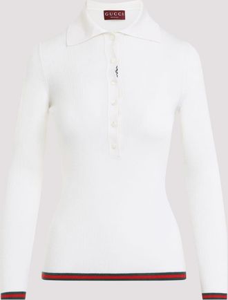 Gucci Cashmere And Silkk Web Polo