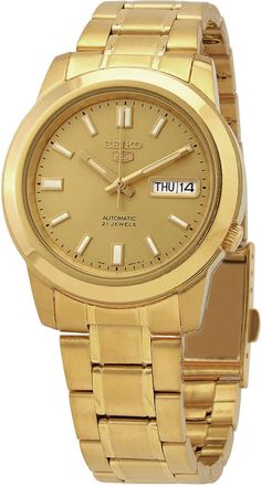 Seiko 5 Automatic Gold Dial Yellow Gold-tone Mens Watch SNKK20K1