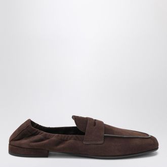 Prada Mocassino scamosciato marrone testa di moro