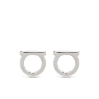 Ferragamo Gancini Stud Oorbellen - Dames - Oorbellen - Grijs - ONE Size - Accessoires