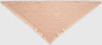 Gucci Double G Silk Wool Shawl, Beige